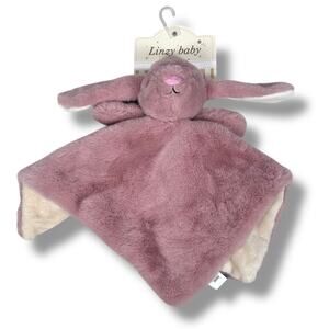 Linzy Bunny Rabbit Lovey Newborn Baby Security Blanket Dusty Rose Pink Soft New
